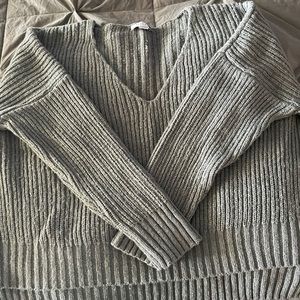 Gray off shoulder sweater